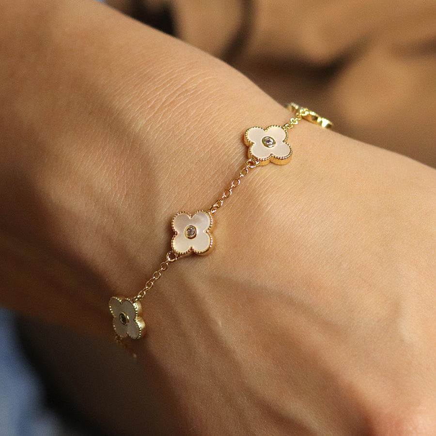 Golden Chain and Quatrefoil Bracelet