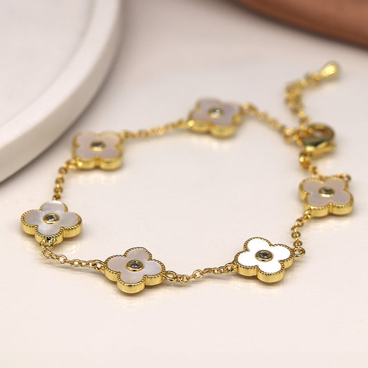 Golden Chain and Quatrefoil Bracelet