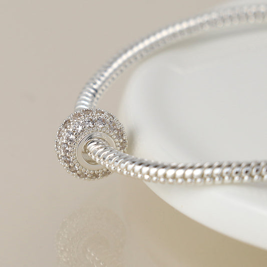 Silver Plated Pavé Crystal Hoop Bracelet