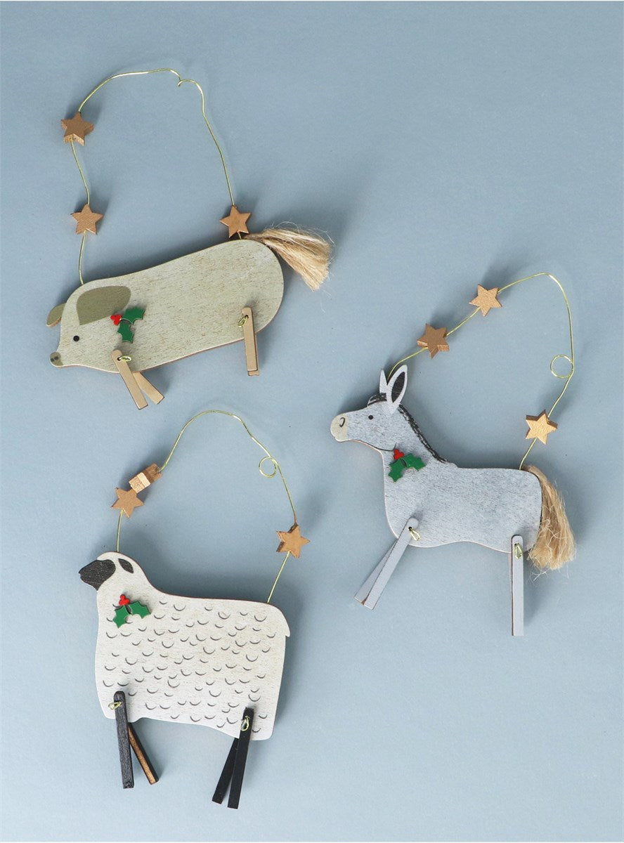 Hanging Decorations | Donkey, Sheep & Pig