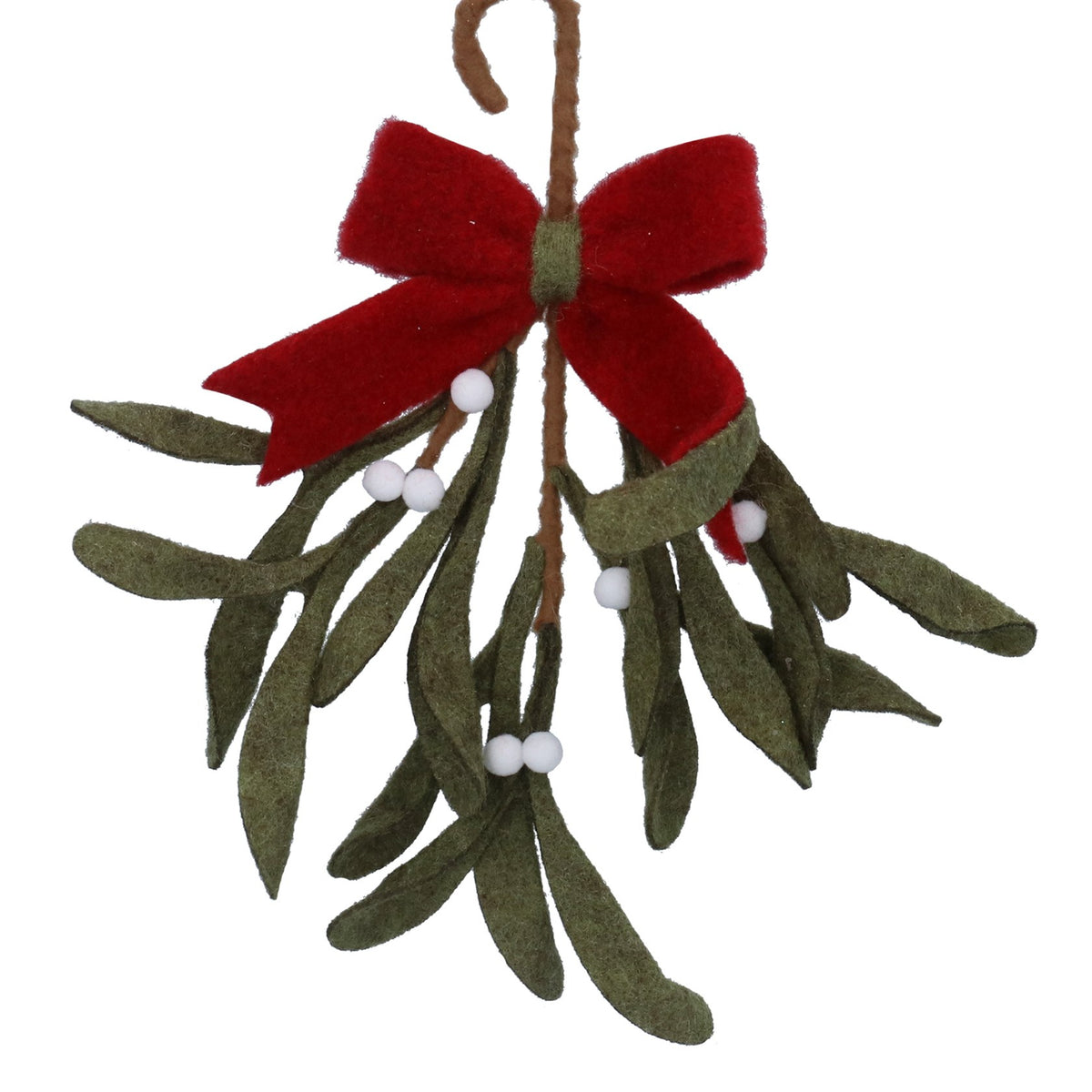 Mixed Wool Mistletoe Bunch With Bow