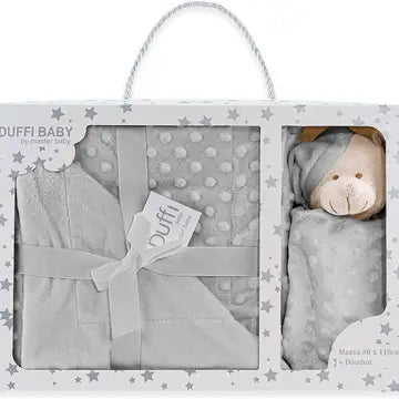 Teddy & Luxury Blanket Set | Grey