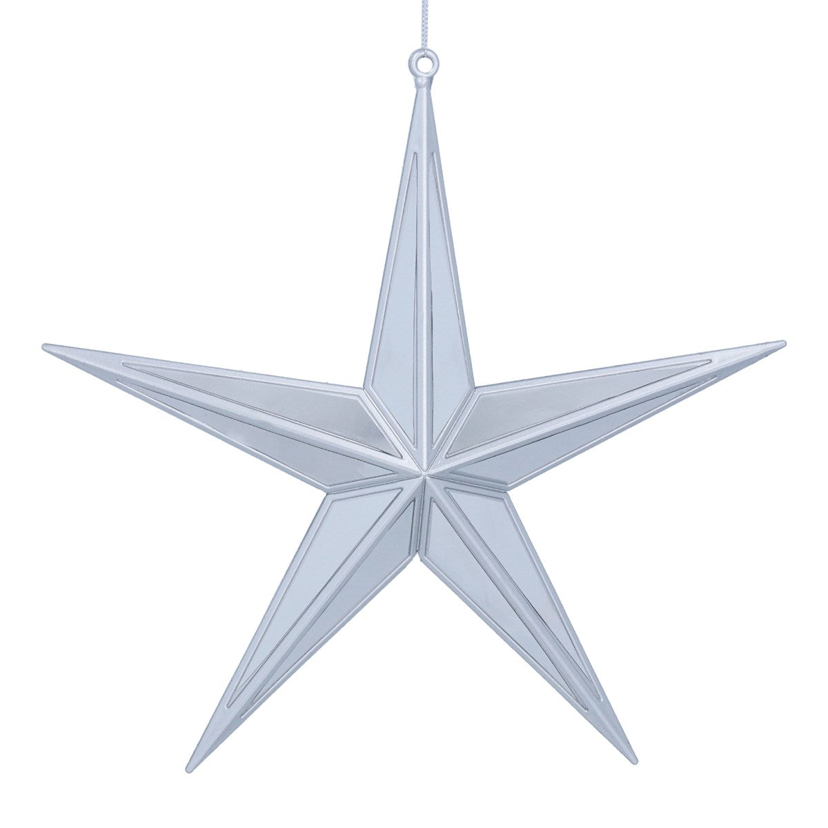 Silver Acrylic 5-Point Mirror Star Dec Lge