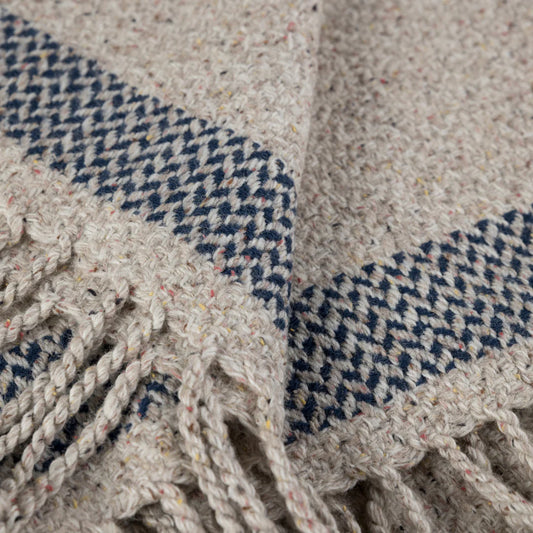 Scatter Box | Lewis Throw | Camel & Navy | 130 x 170cm