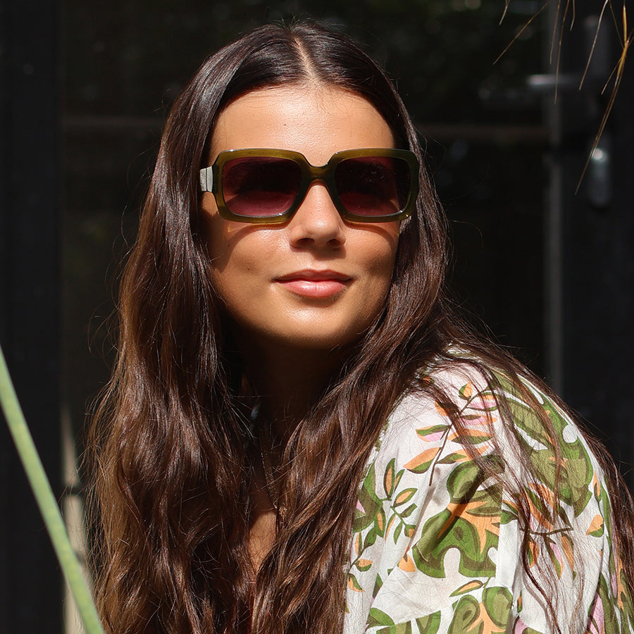 Olive Frame Recycled Sunglasses