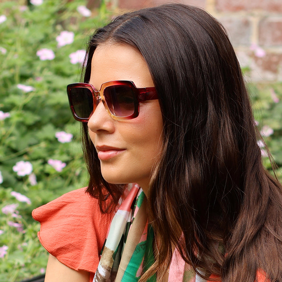 Red & Lemon Frame Recycled Sunglasses
