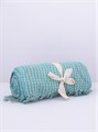 Duck Egg Blue Woven Stab Stitch Throw