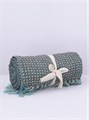 Teal & Brown Retro Woven Cotton Throw