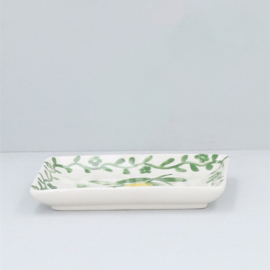 Artisan Lemon Stoneware Small Rectangular Plate