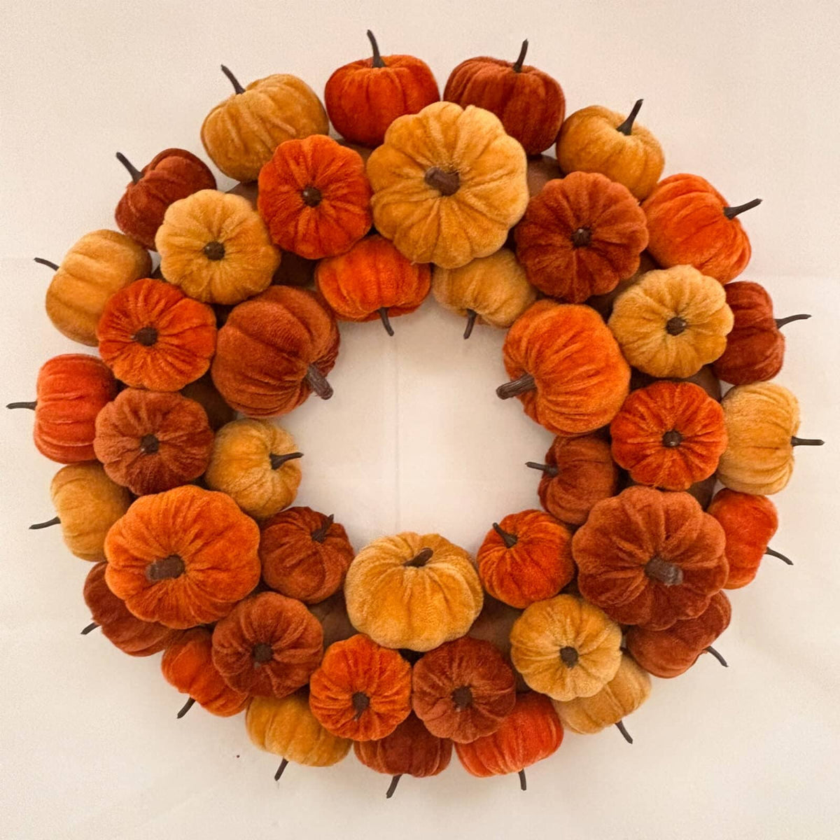 Velvet Pumpkin Wreath