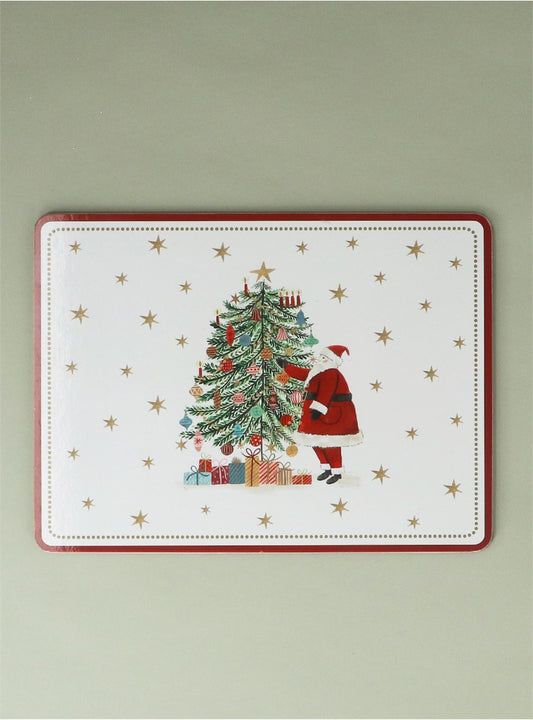 Nostalgia Santa & Tree Cork Base Placemat 4 Pack