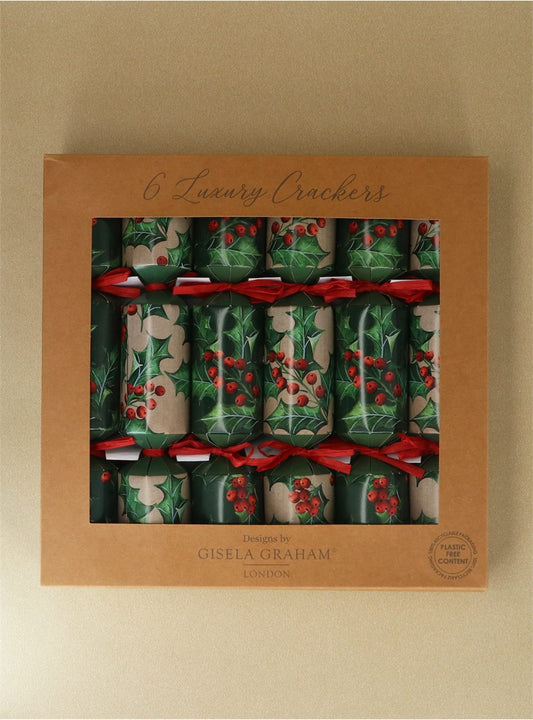 Holly Crackers Box of 6