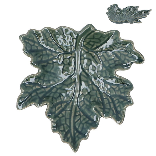 Mini Dish - Green Maple Leaf
