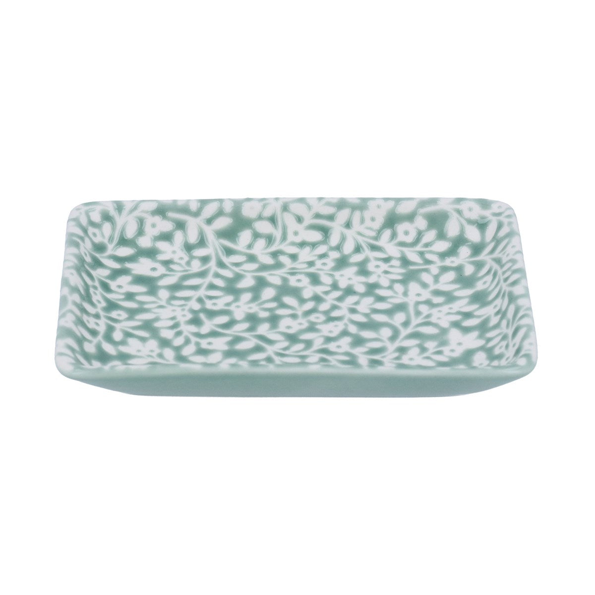 Small Green Floral Vines Trinket Dish