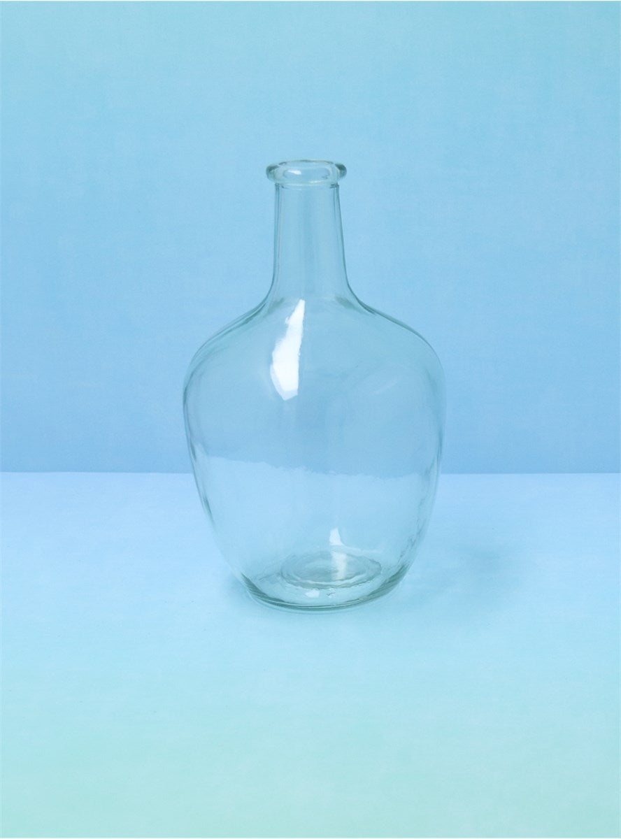 Clear glass rum bottle vase sml – Home Made Beautiful