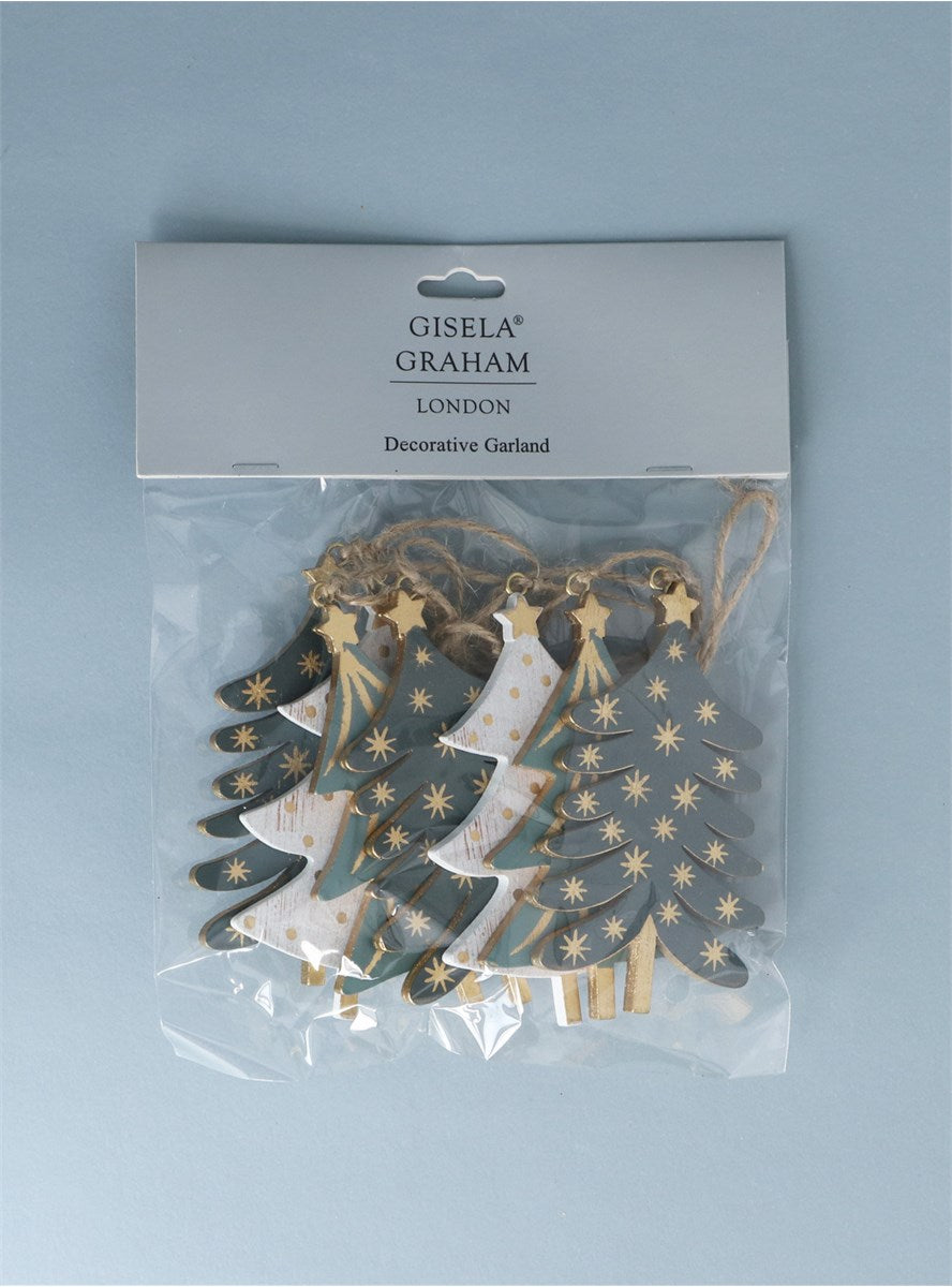 New England Wood Trees Garland