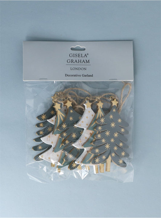 New England Wood Trees Garland