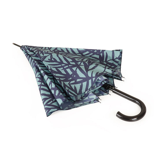 Green Leaf Silhouette Long Handled Umbrella