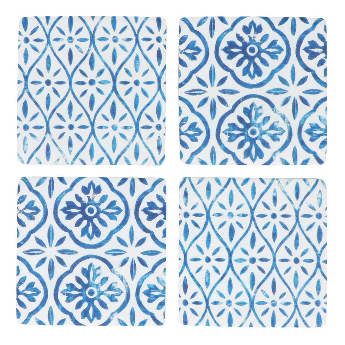 Indigo Tile Trellis Resin Coaster