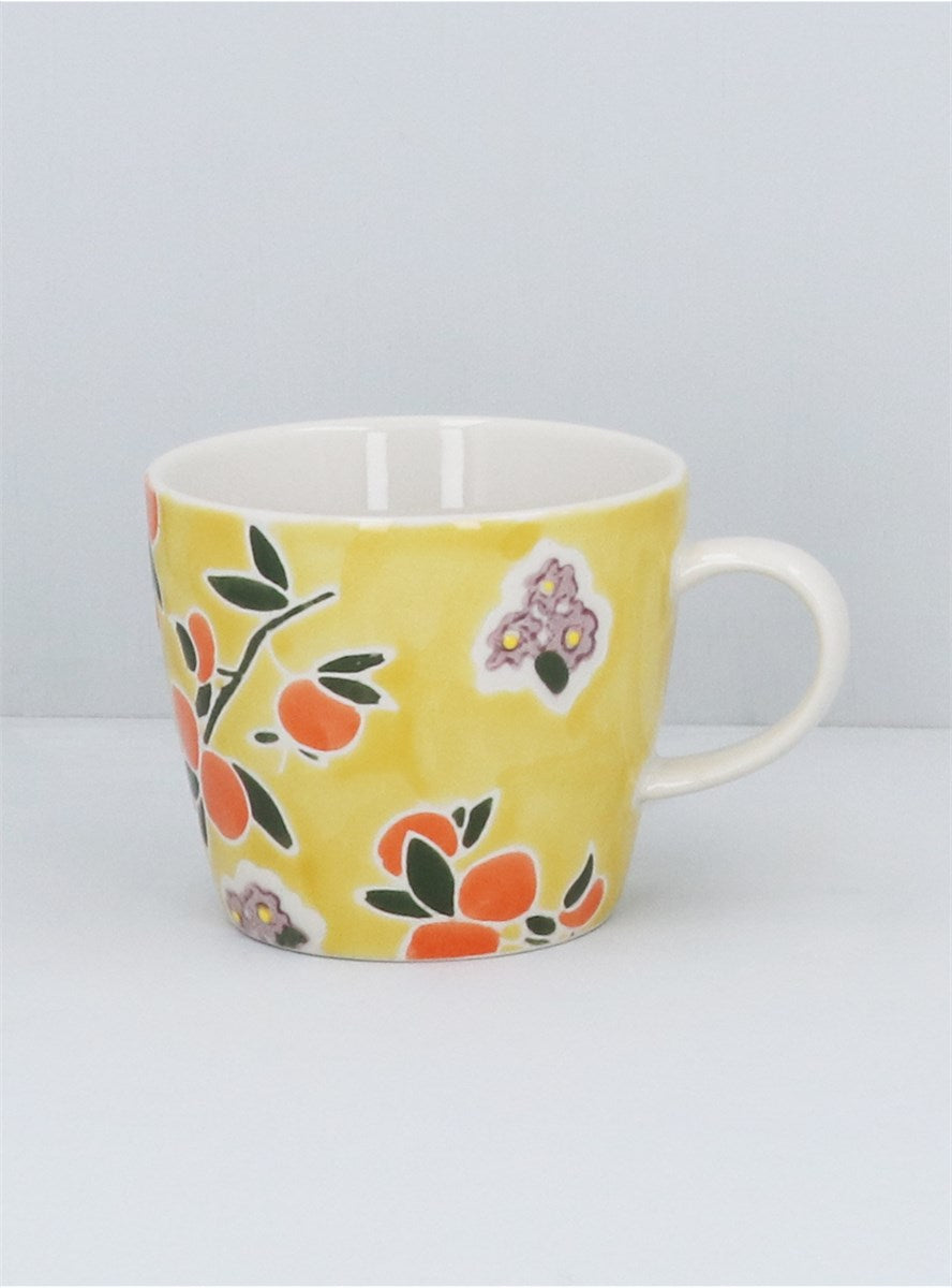 Orange Satsuma Branch Stoneware Mug