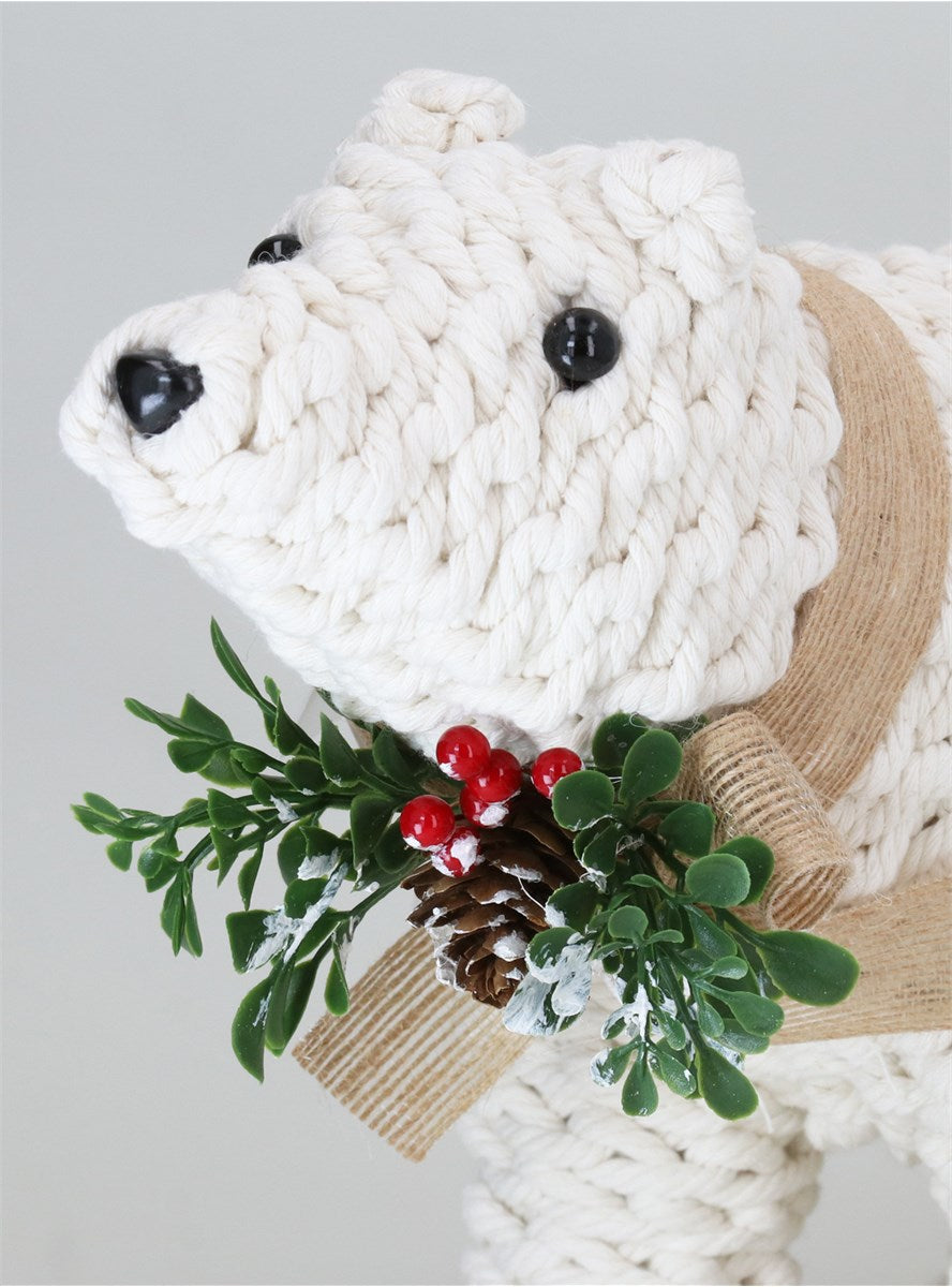 Twine Wrapped Polar Bear Ornament