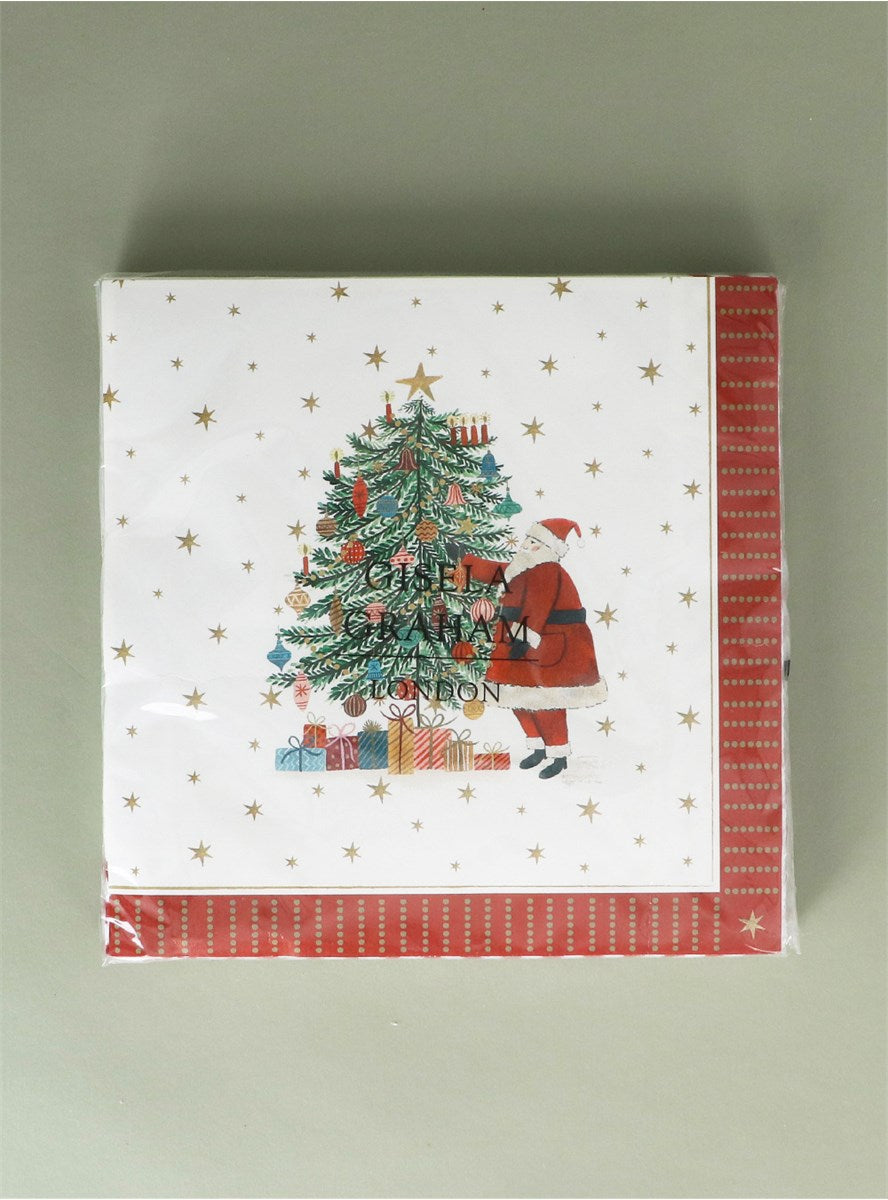 Paper Napkins | Nostalgia Santa & Tree | Pack of 20