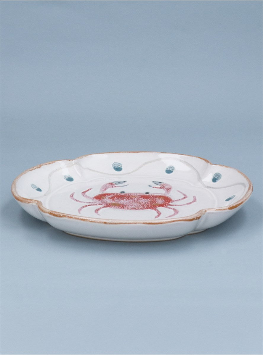Crab Fluted Stoneware Plate