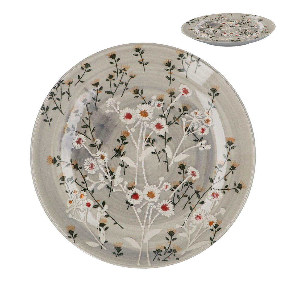 Grey Wild Daisy Stoneware Side Plate
