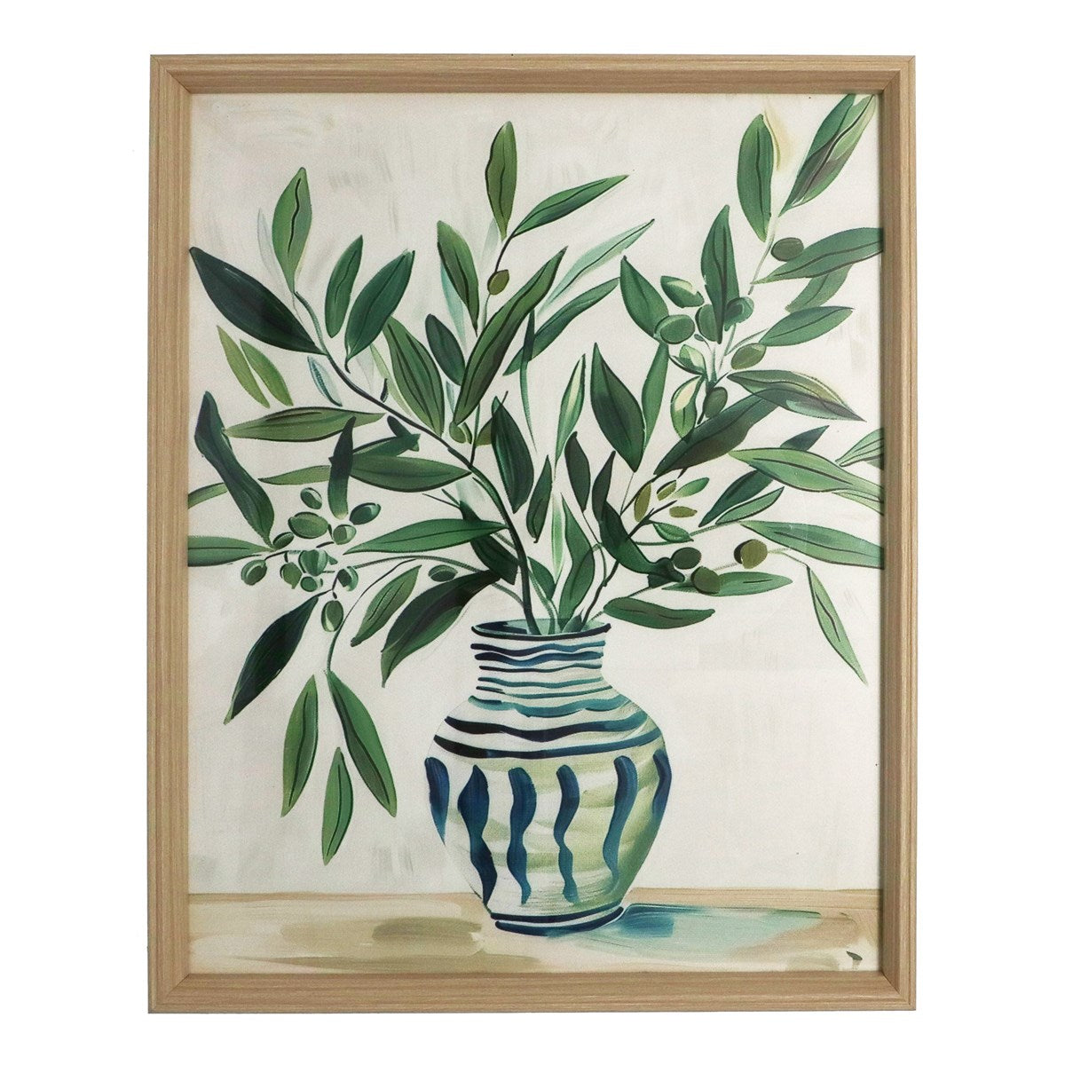 Olive Branches Vase Nat Framed Print X-Large