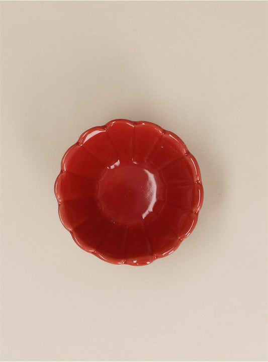 Burgundy Stoneware Fluted Mini Bowl