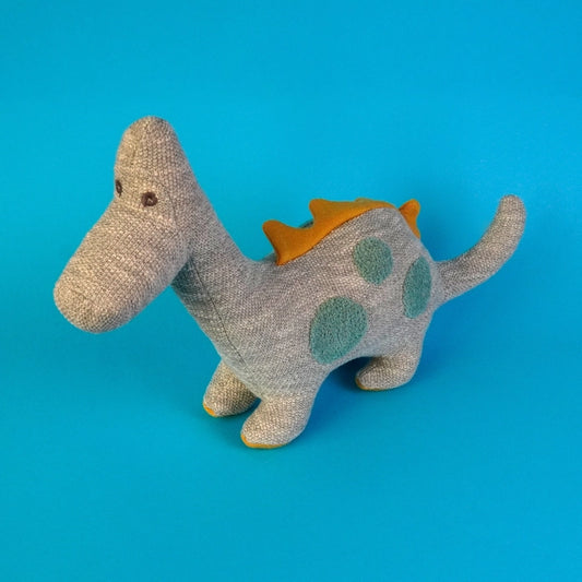 Large Organic Cotton Dinosaur Plush Toy Diplodocus | Grey