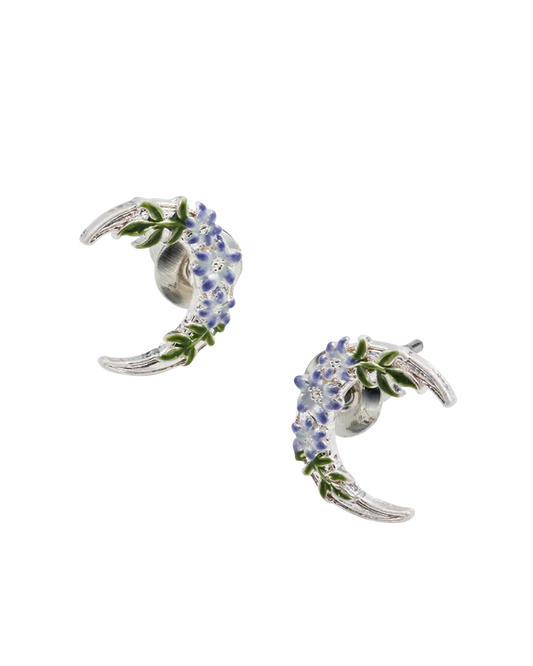 Nightshade Moon Stud Earrings | Silver