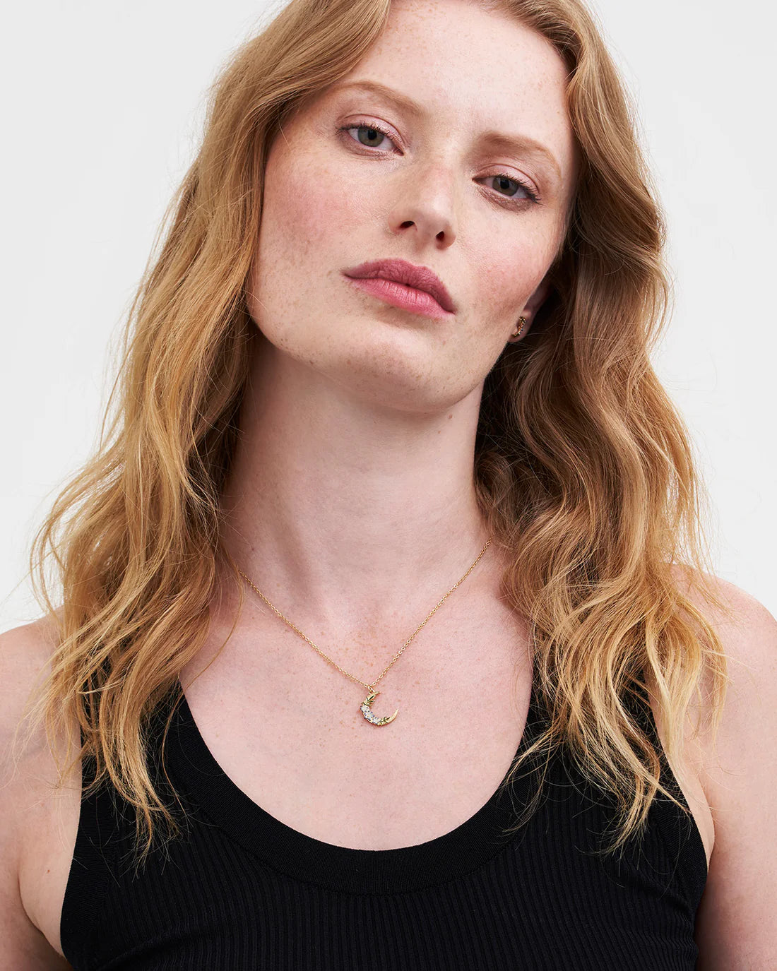 Nightshade Moon Pendant Necklace | Gold