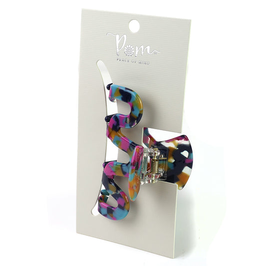 Confetti Wave Acrylic Claw Clip