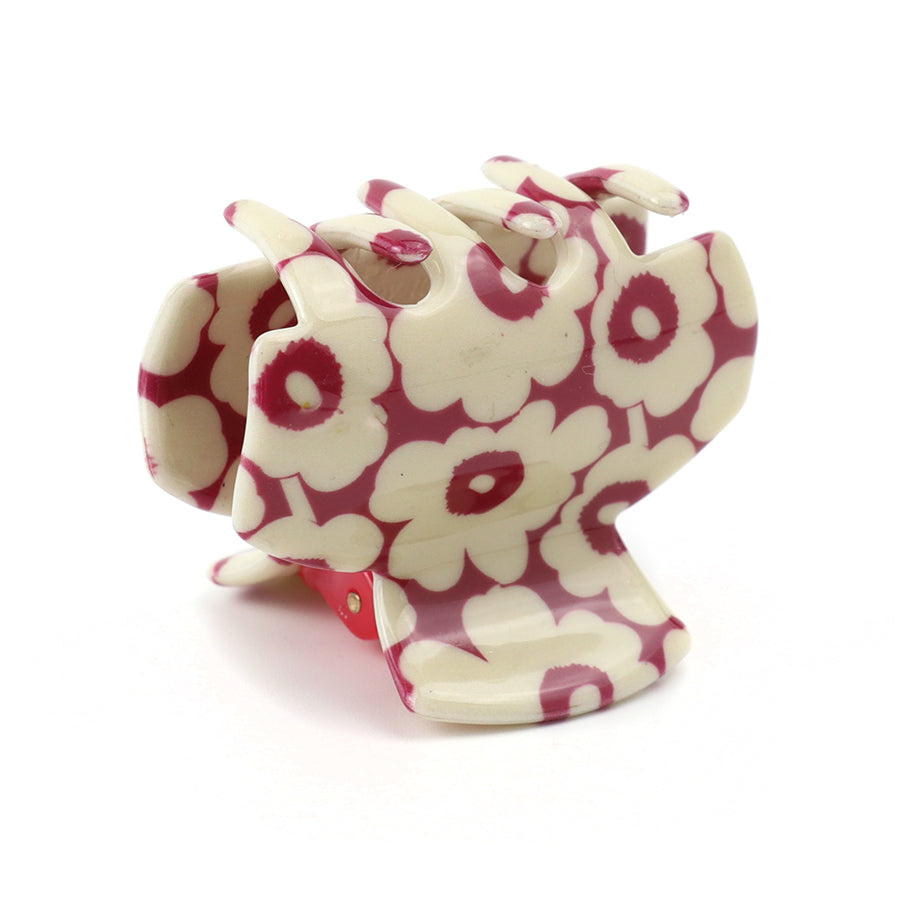 Pink Retro Flower Small Claw Clips 2Pk
