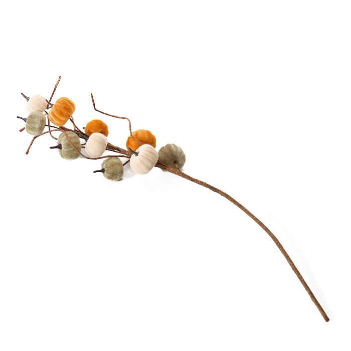 Harvest Pumpkin Velvet Pumpkin Fabric Branch