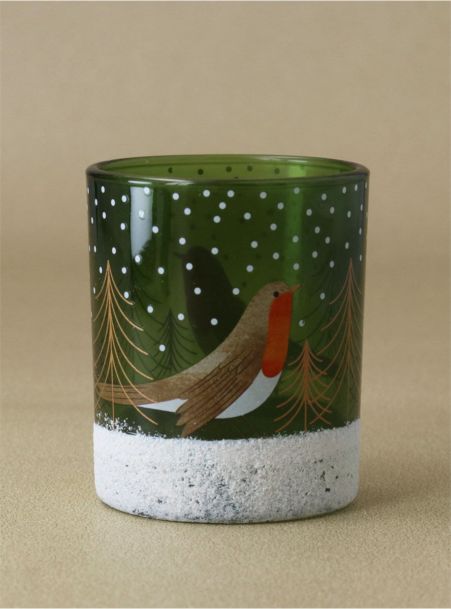 Robin Green Glass Mini Tealight