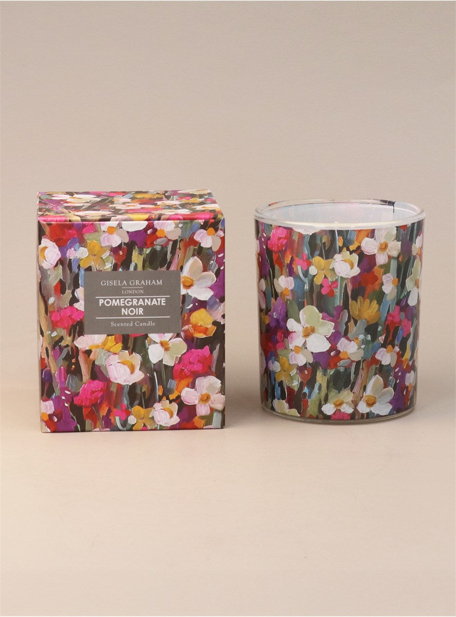 Abstract Flowers Scented Boxed Candle Pot