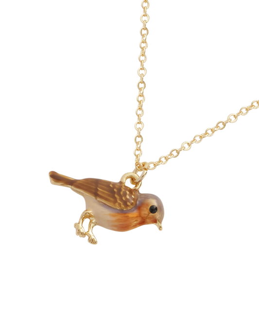 Enamel Robin Necklace