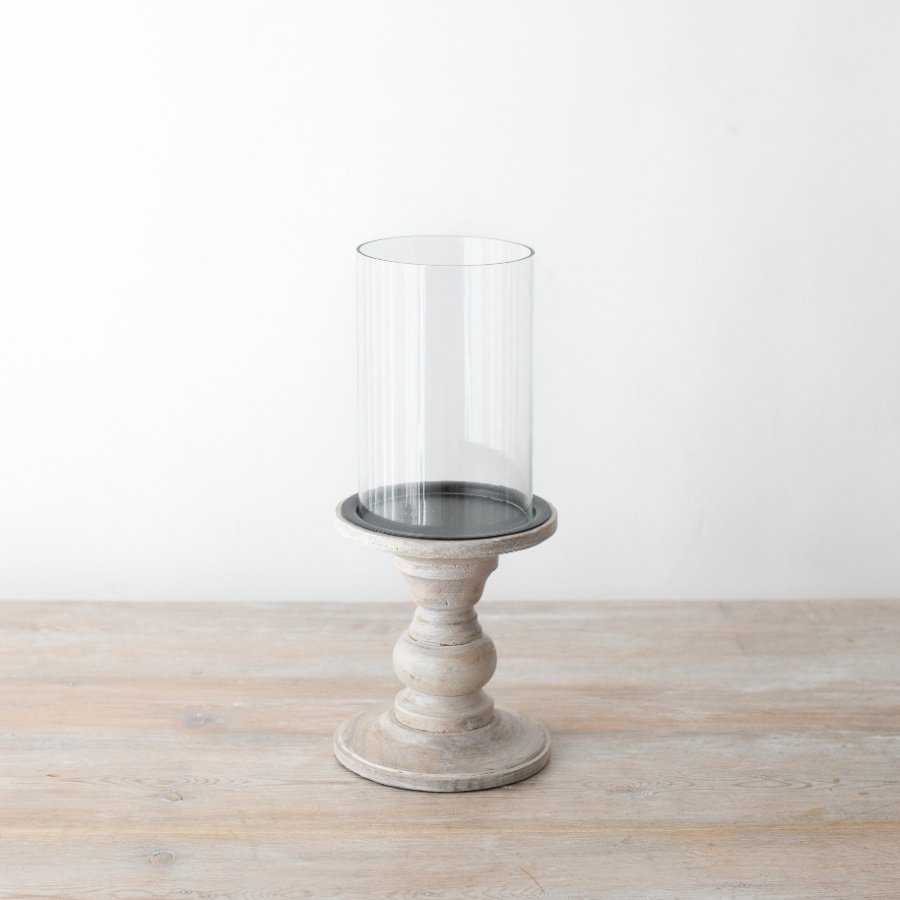 Wooden Pillar Candle Holder 30cm