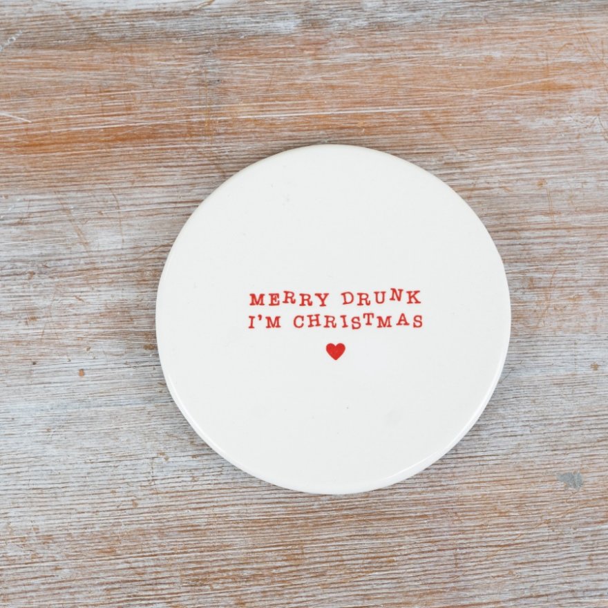 Merry Drunk I'm Christmas Coaster | 10cm