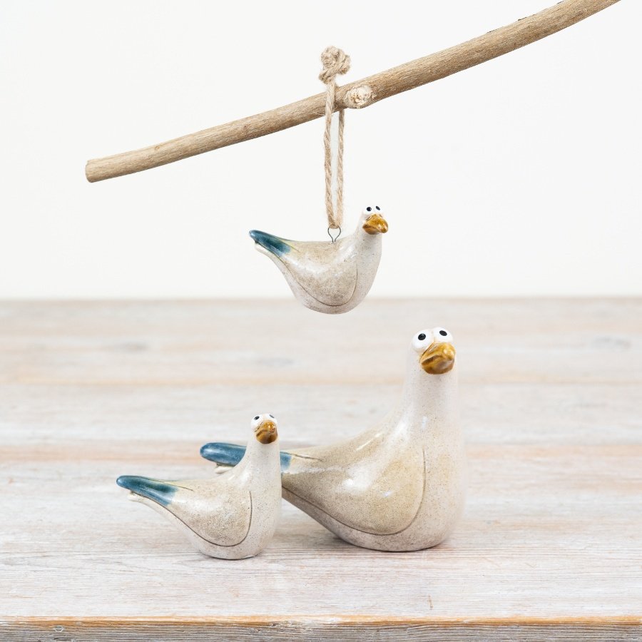 Sea Blue Seagull Ornament 12.5cm