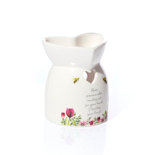 FLORAL CERAMIC HEART SHAPED WAX MELTER | MUM GIFT
