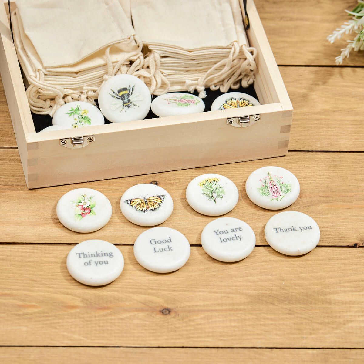 Wildflower Keepsake Double Sided Pebble