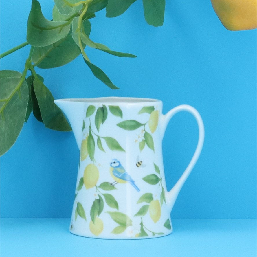 Lemons & Blue Tits | Bone China Jug