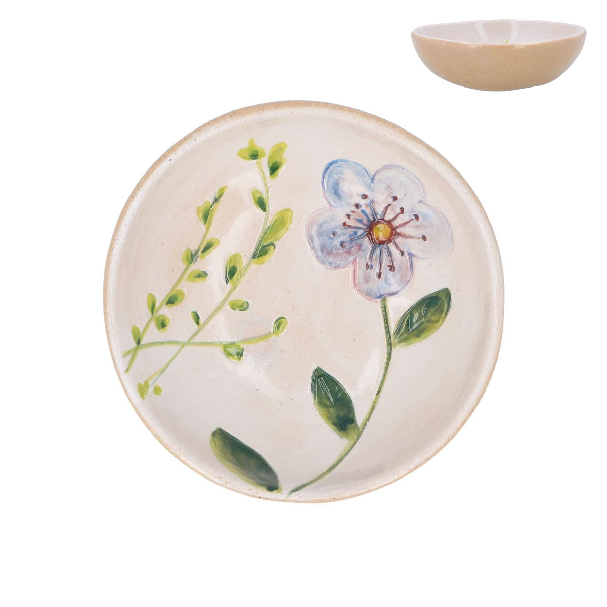 Stoneware Mini Bowl|Meadow/Blue Flower