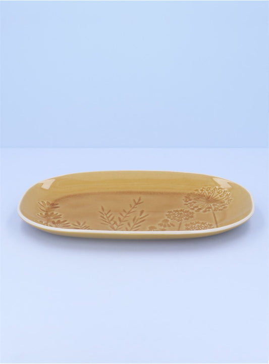Ochre Meadow | Stoneware Oval Plate