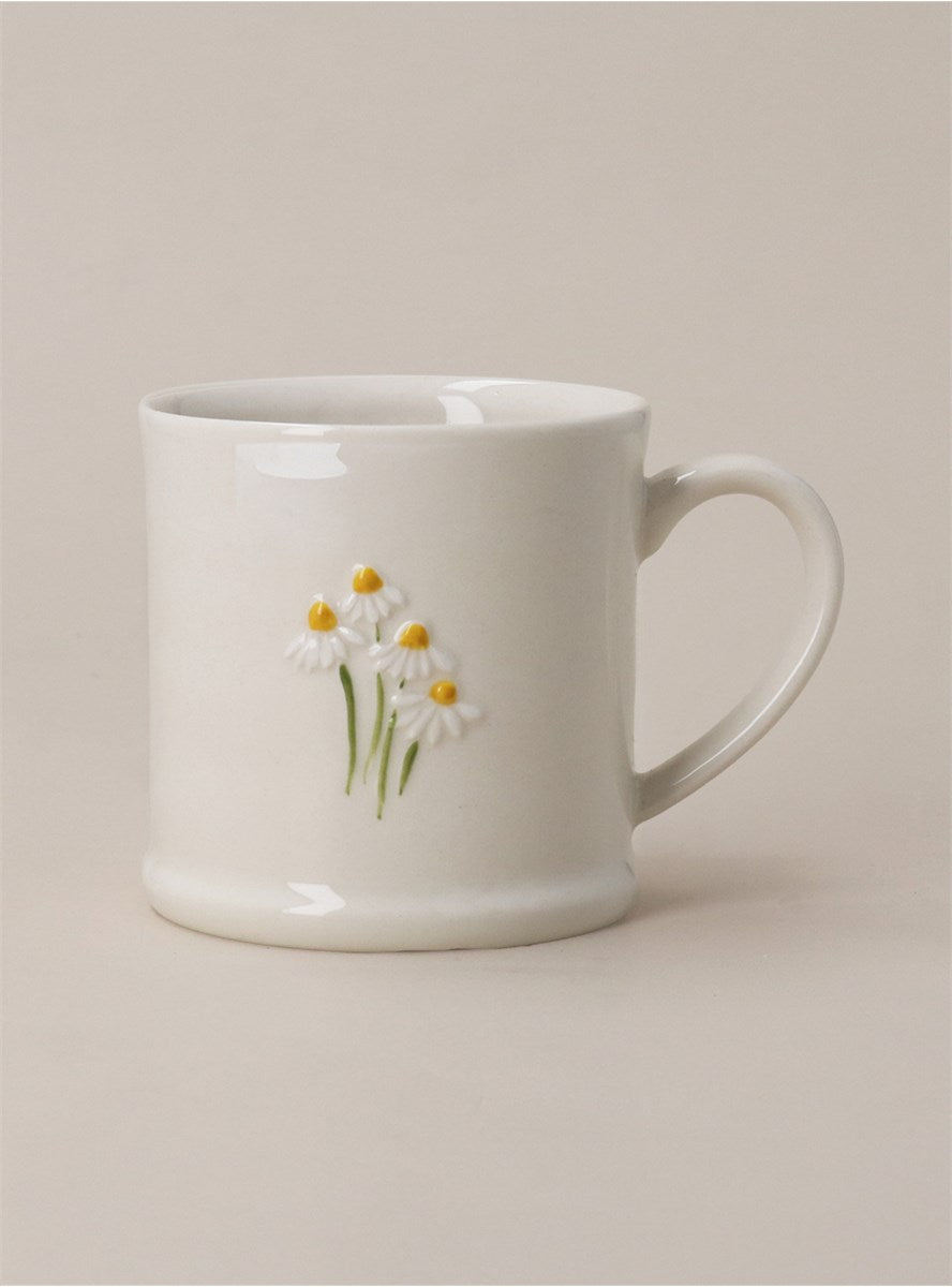 White Daisies Stoneware Mini Mug