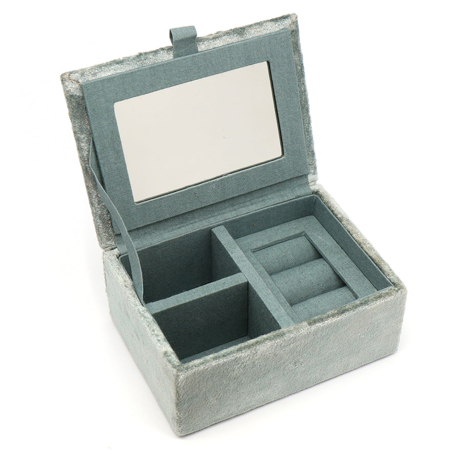 Seafoam Velvet Trinket/Keepsake Box With Highland Cow