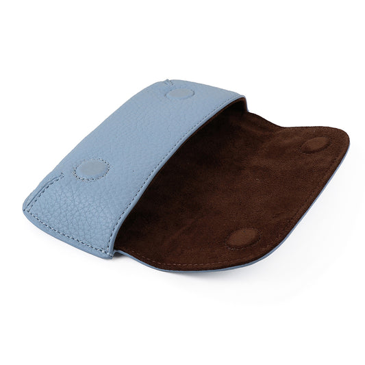 Light Blue Vegan Leather Glasses Case